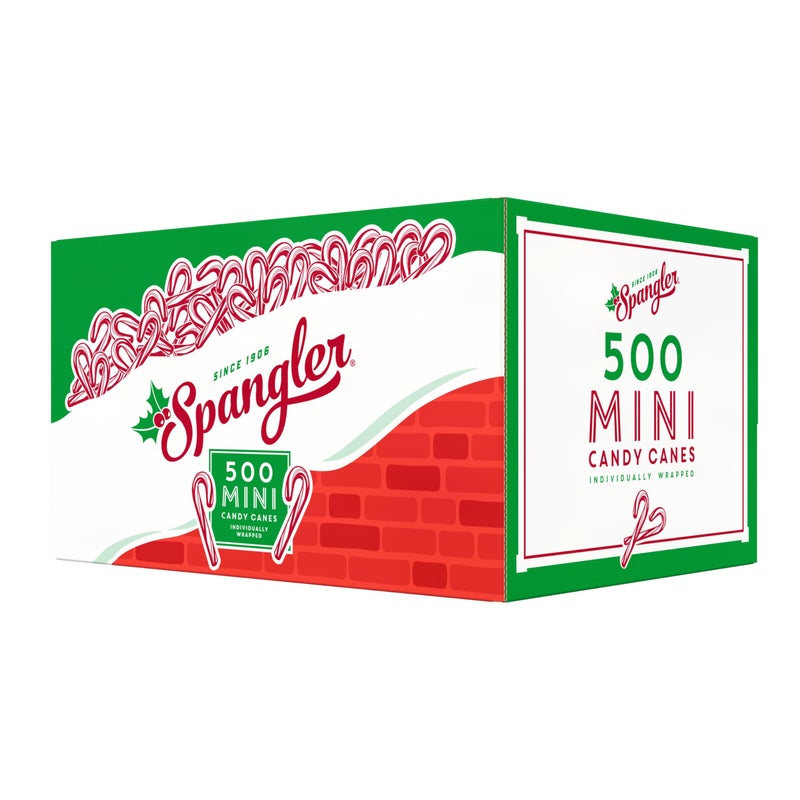 Spangler Red and White Mini Candy Canes - Bulk Individually Wrapped Peppermint Sticks, Small Holiday Treats, Classic Christmas Candy Bulk Pack - 500 Count Box - Image 2